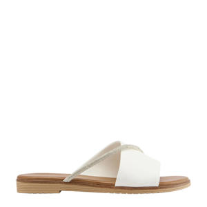 slippers met strass wit