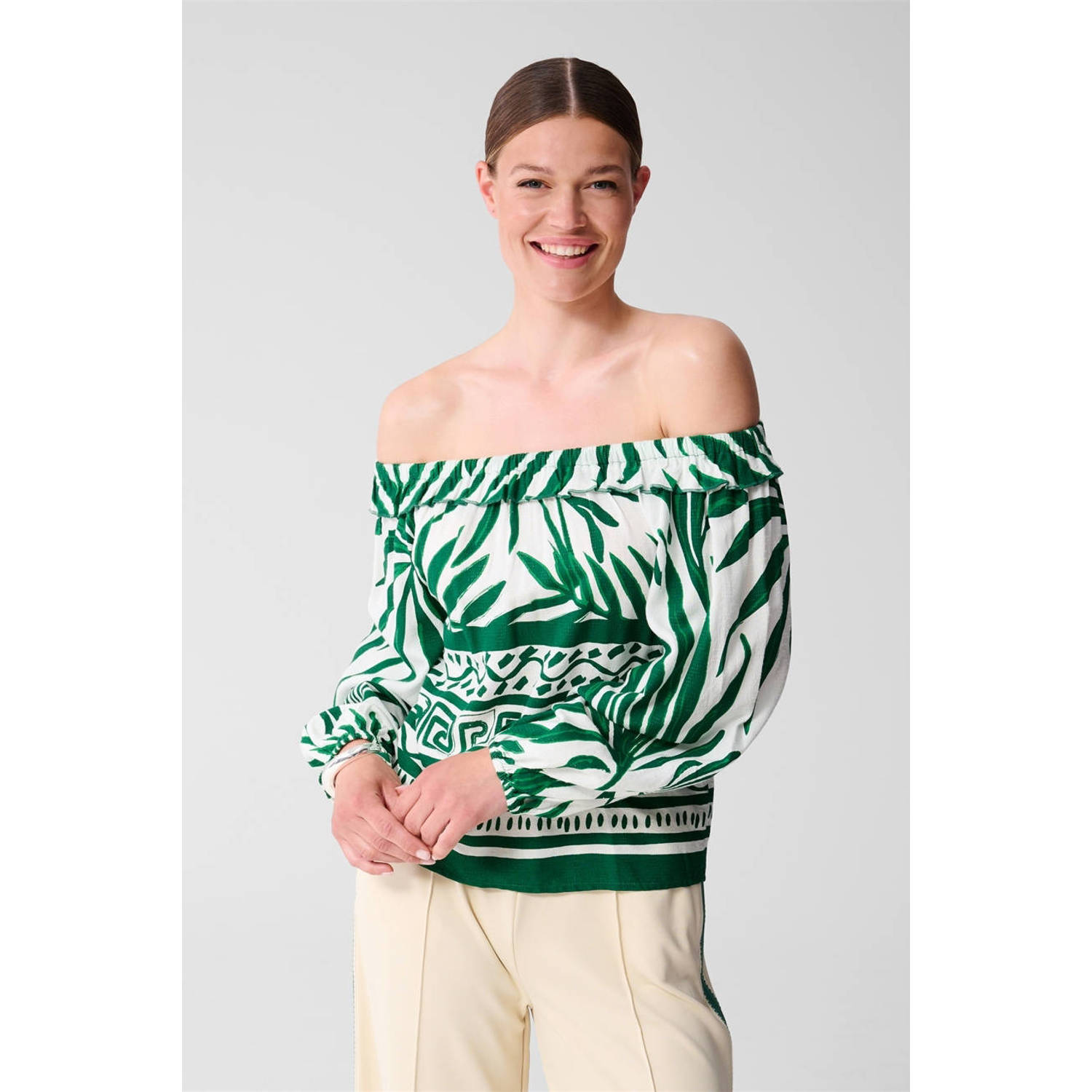 Shoeby off shoulder top groen