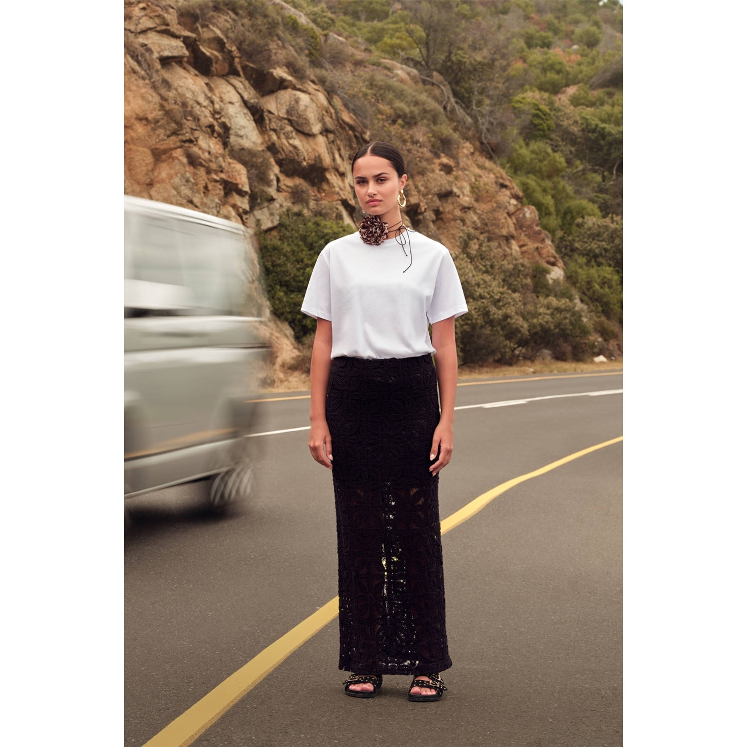 Shoeby maxi rok zwart