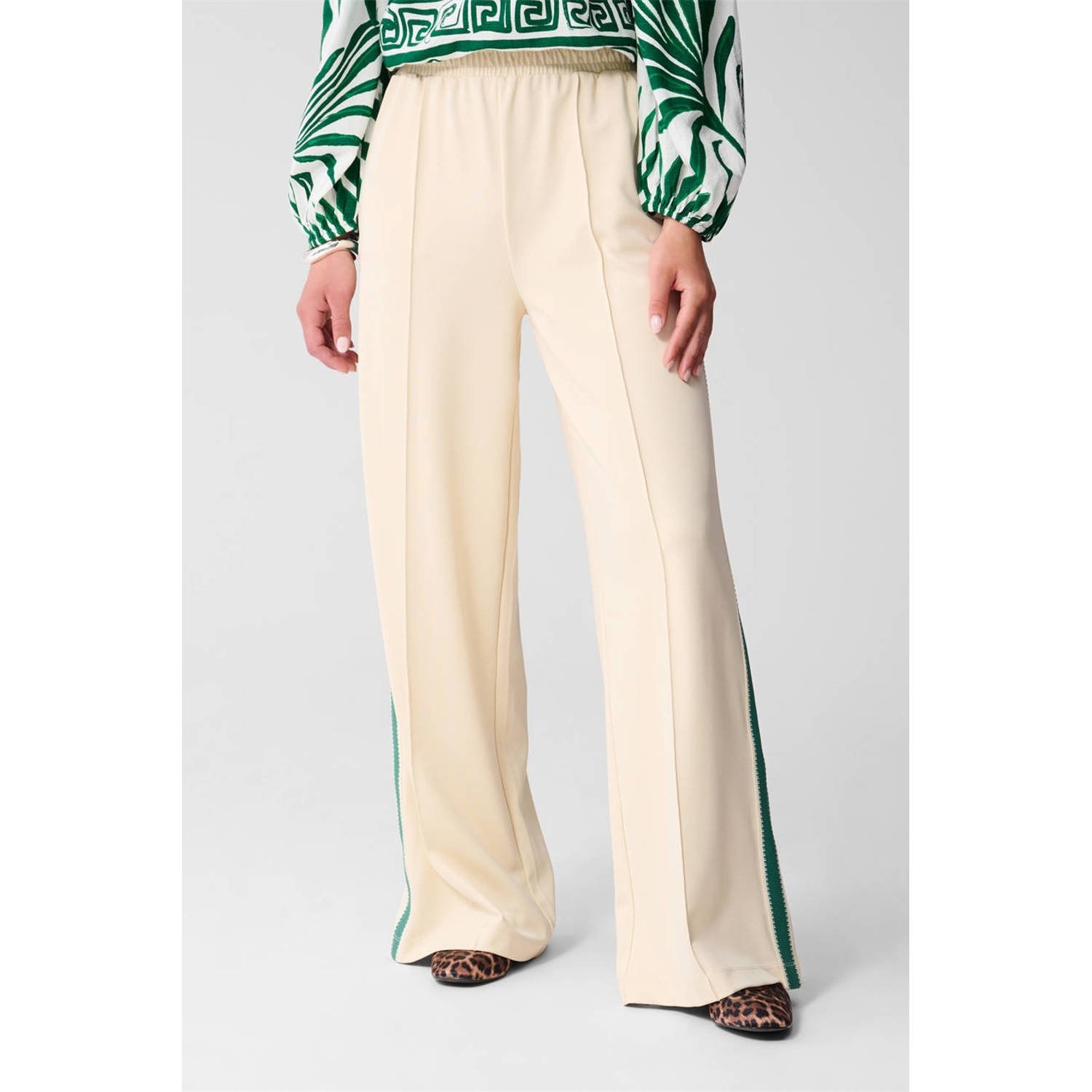 Shoeby wide leg high waist broek ecru