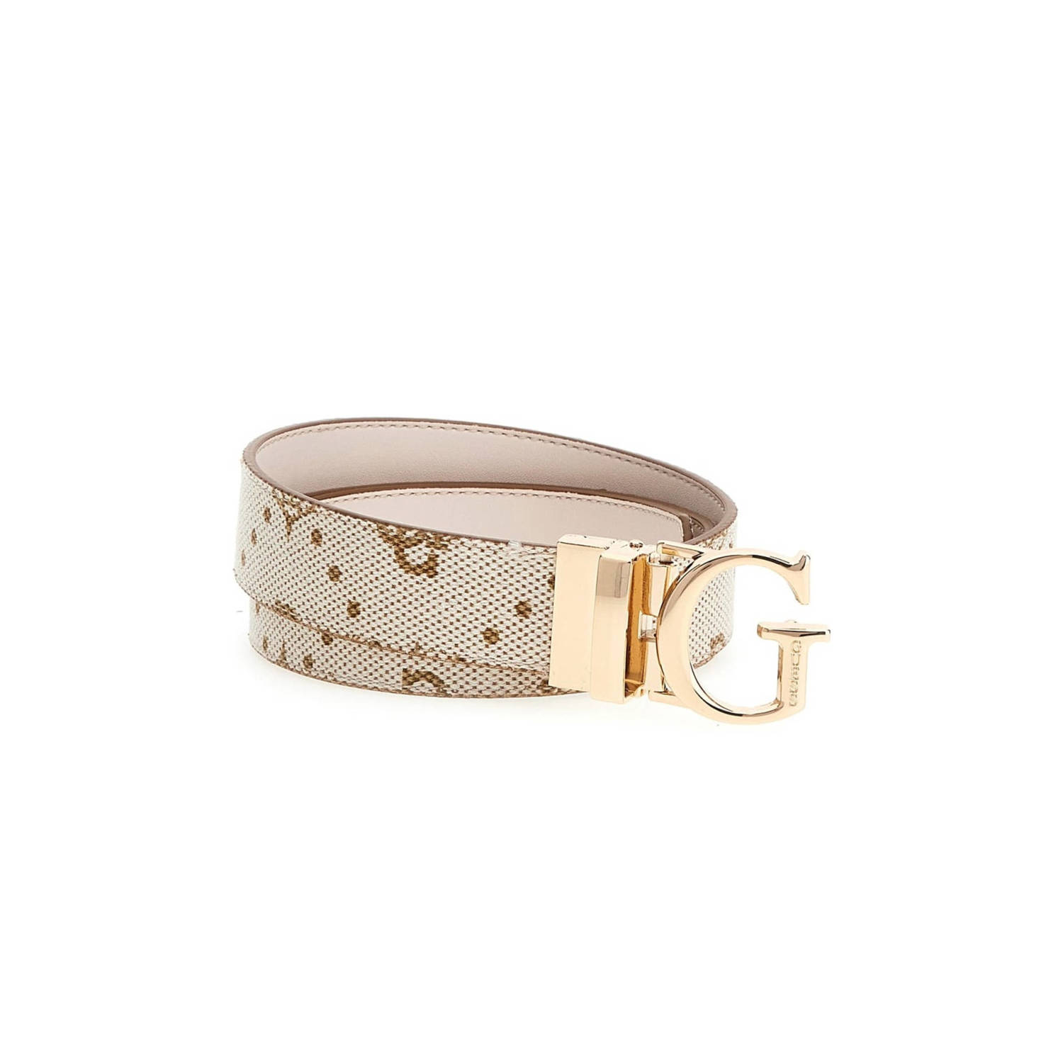GUESS reversible riem Neda met logoprint ecru