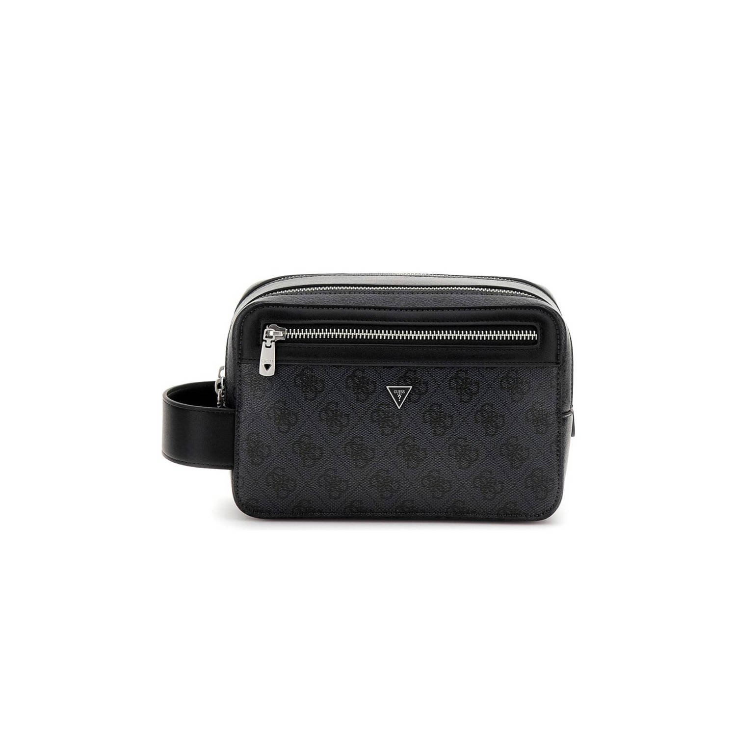 GUESS toilettas Milano met logoprint antraciet