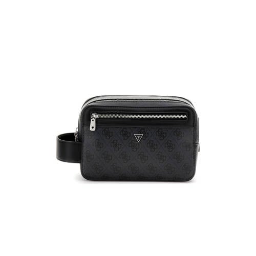 GUESS toilettas Milano met logoprint antraciet afbeelding