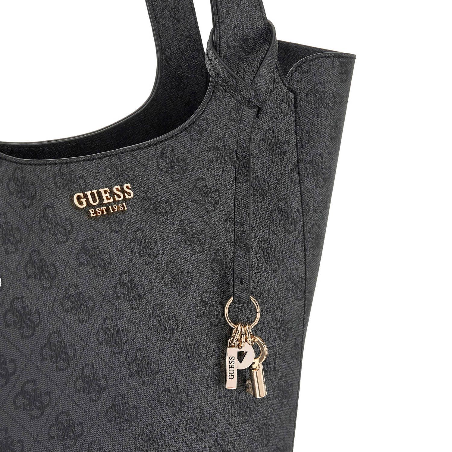 GUESS schoudertas Calista met logoprint antraciet