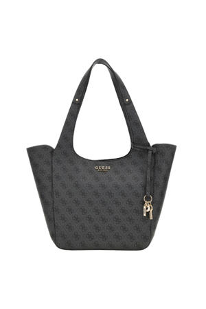  schoudertas Calista met logoprint antraciet