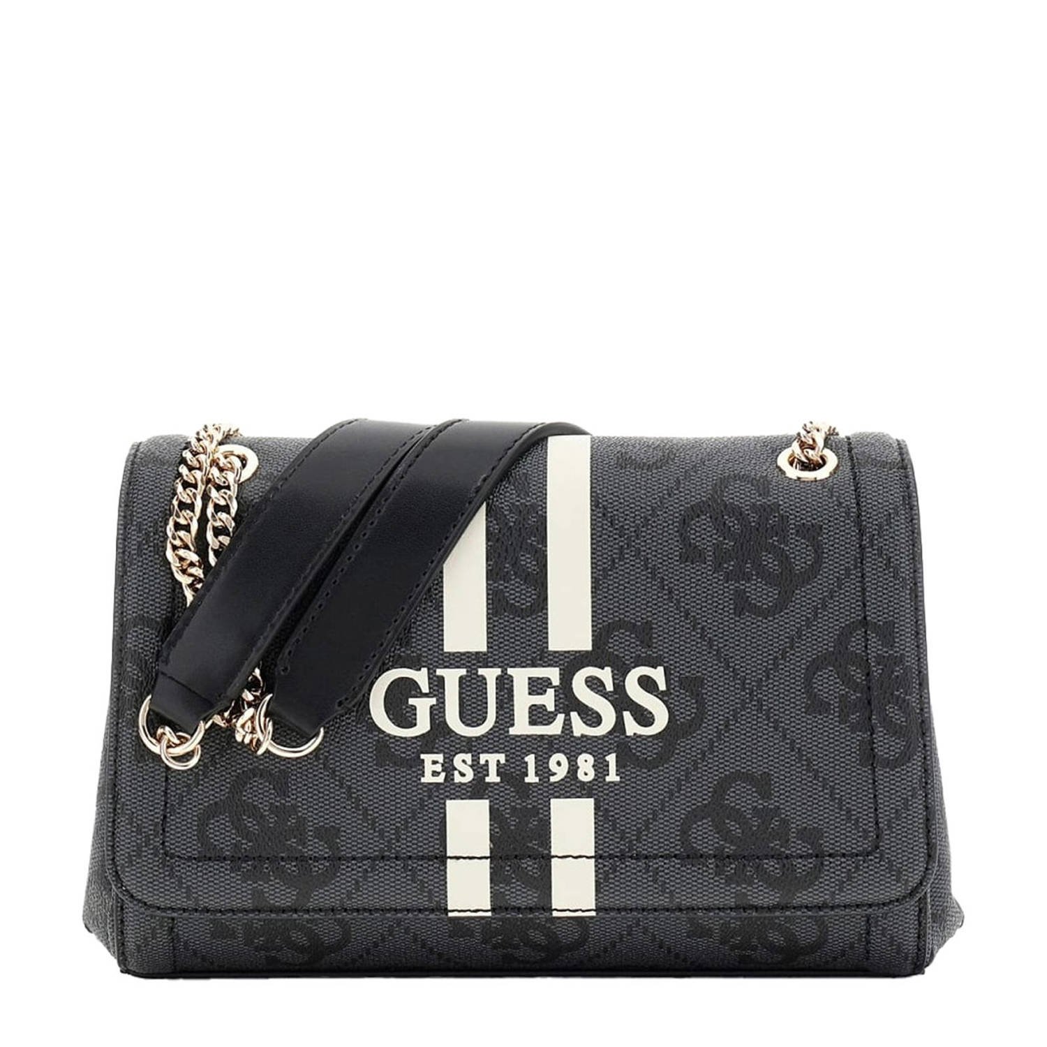 GUESS crossbody tas Noelle met logoprint antraciet