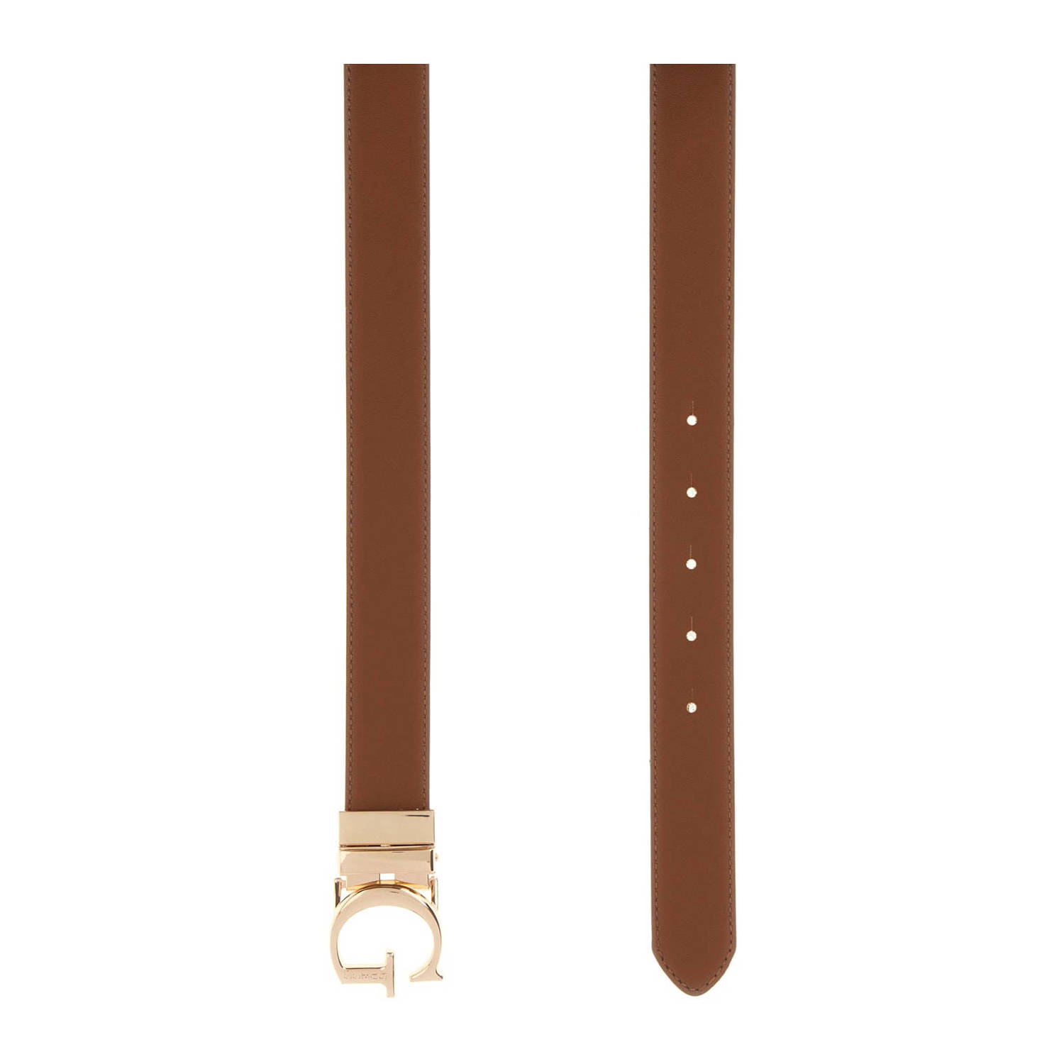 GUESS reversible riem Neda met logoprint cognac
