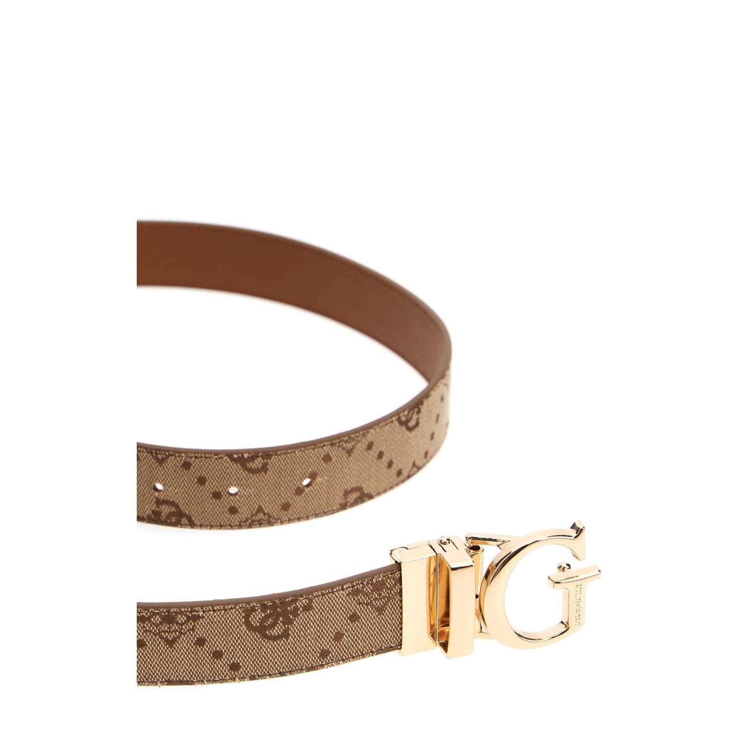 GUESS reversible riem Neda met logoprint cognac