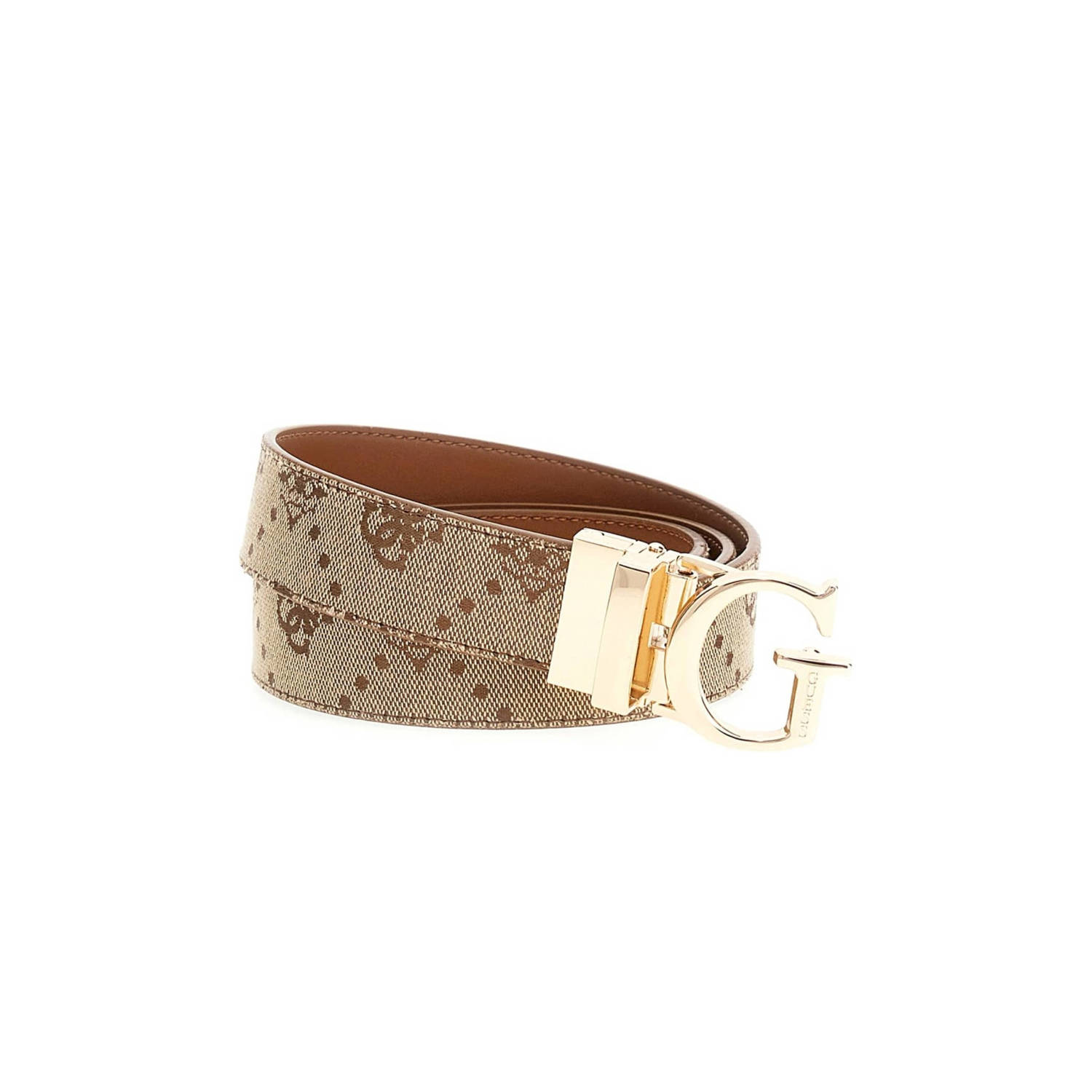 GUESS reversible riem Neda met logoprint cognac