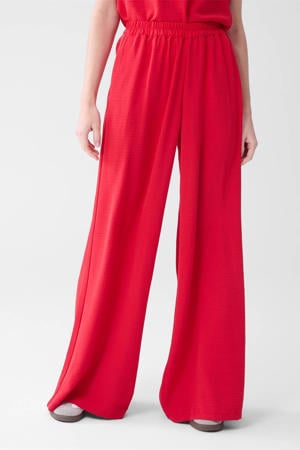 regular high waist casual broek rood