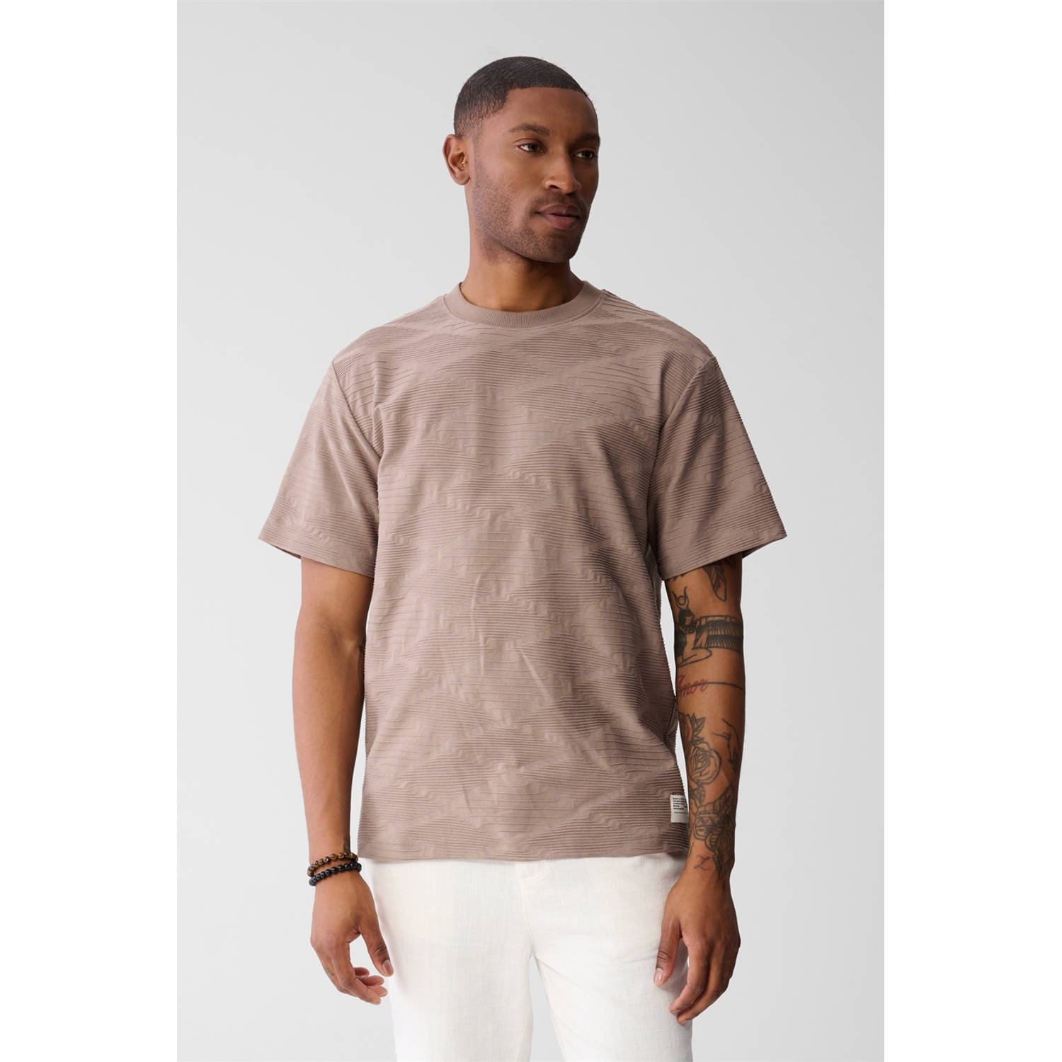 Shoeby T-shirt met textuur bruin