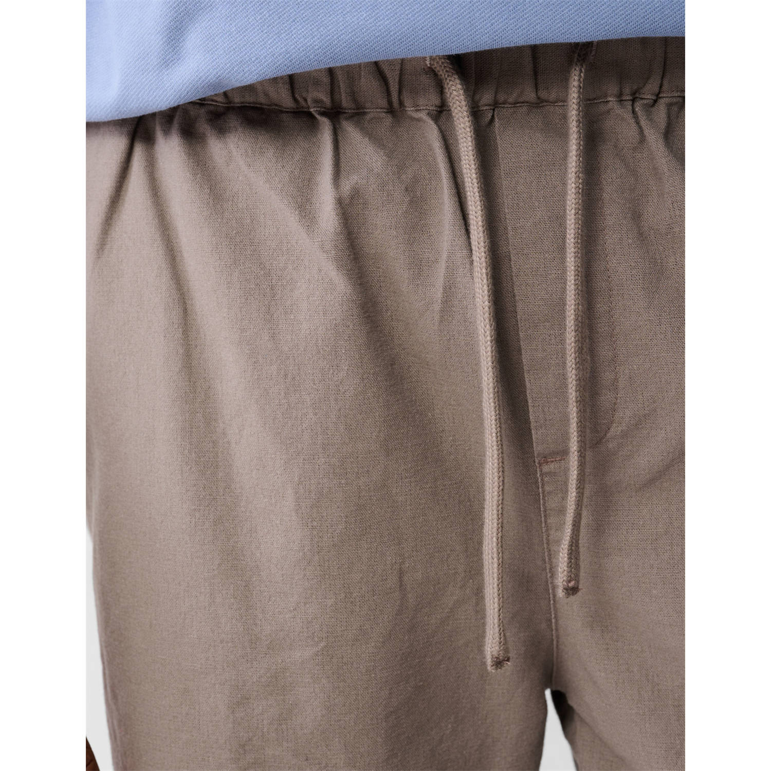 Shoeby linnen regular casual short lichtbruin