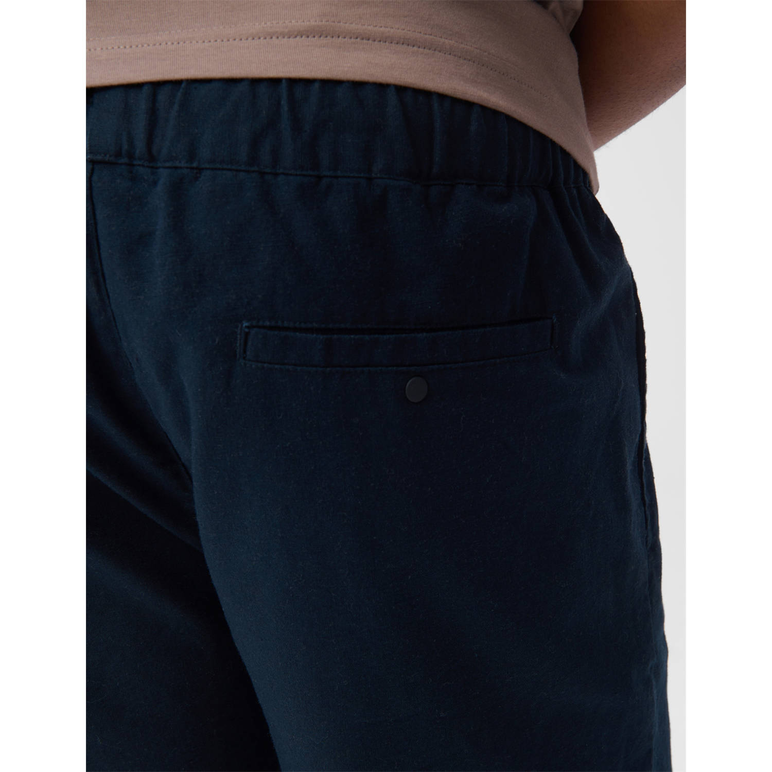 Shoeby linnen regular casual short donkerblauw