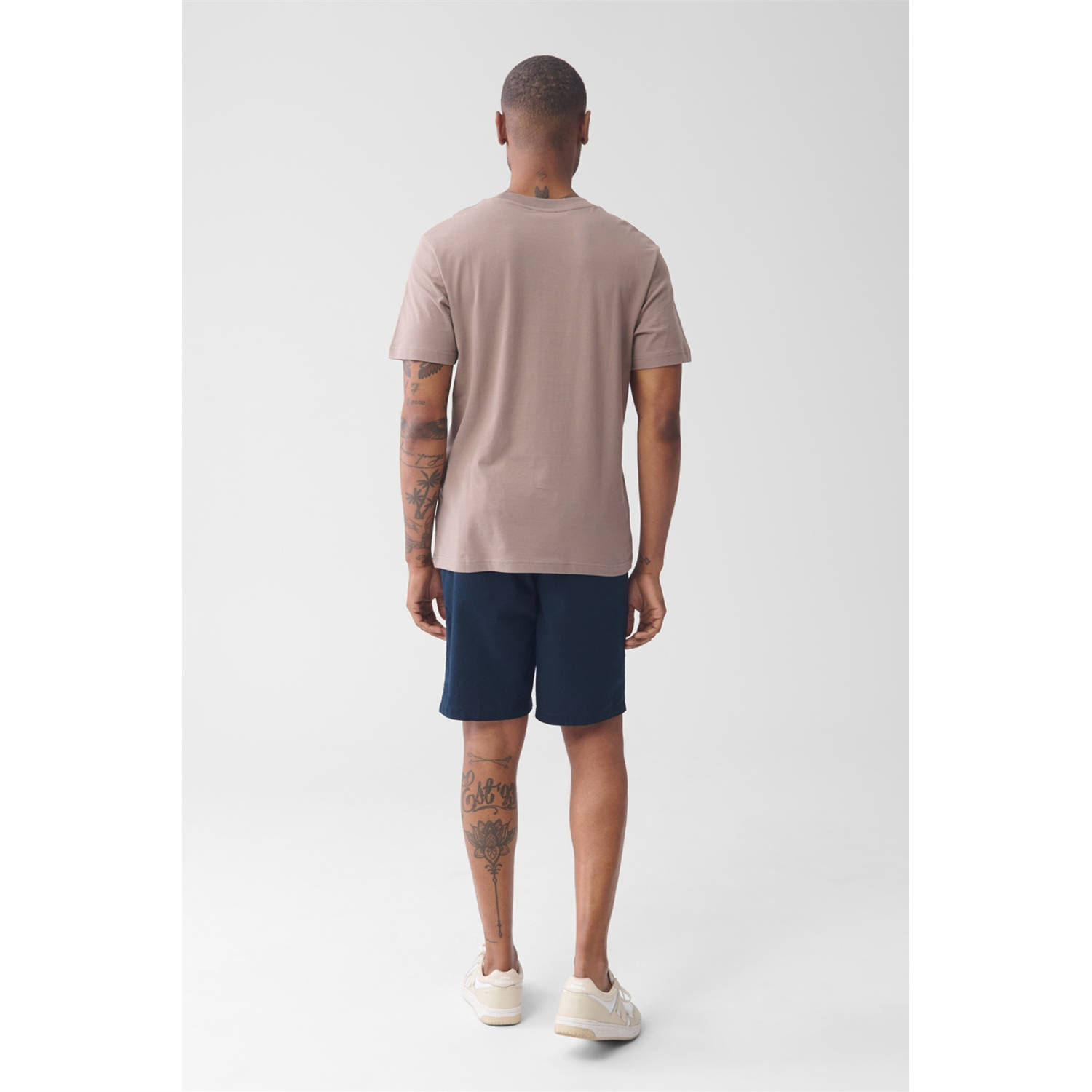 Shoeby linnen regular casual short donkerblauw