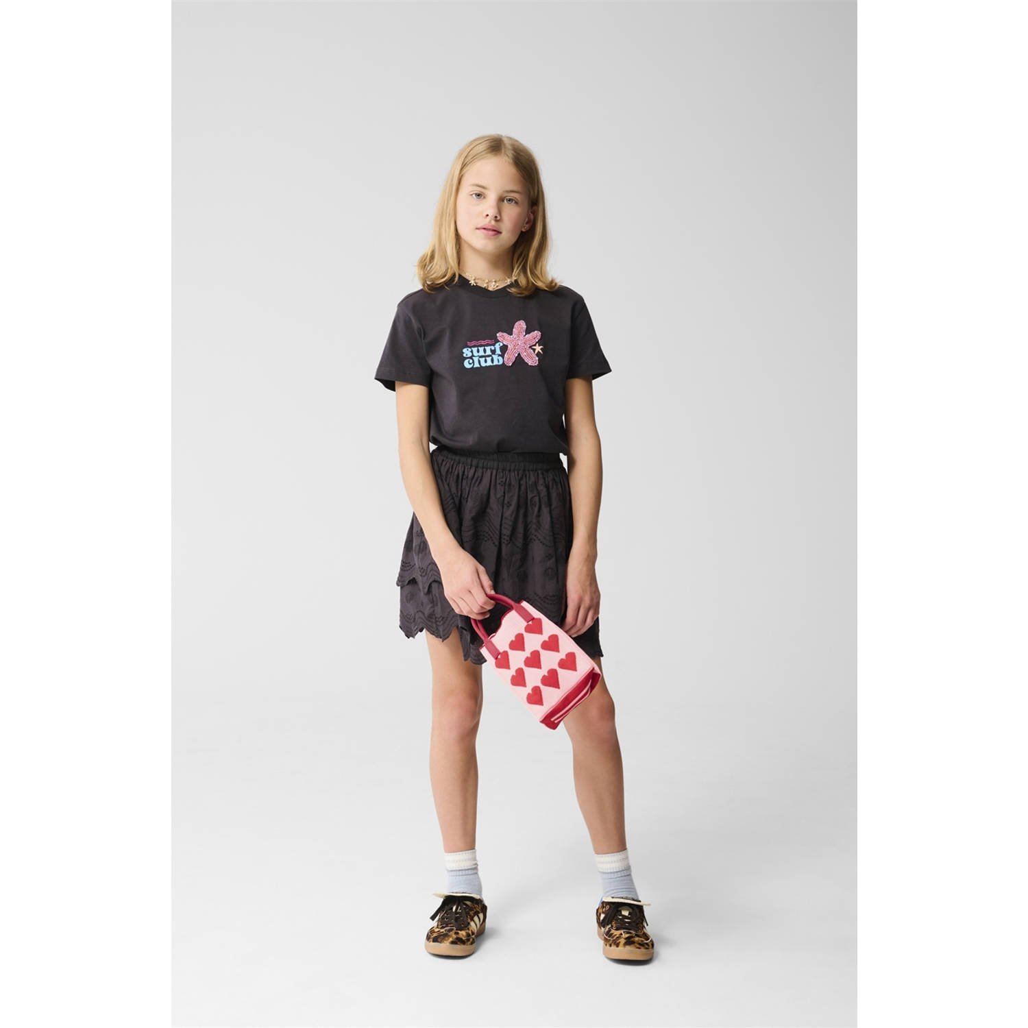 Shoeby korte rok broderie zwart