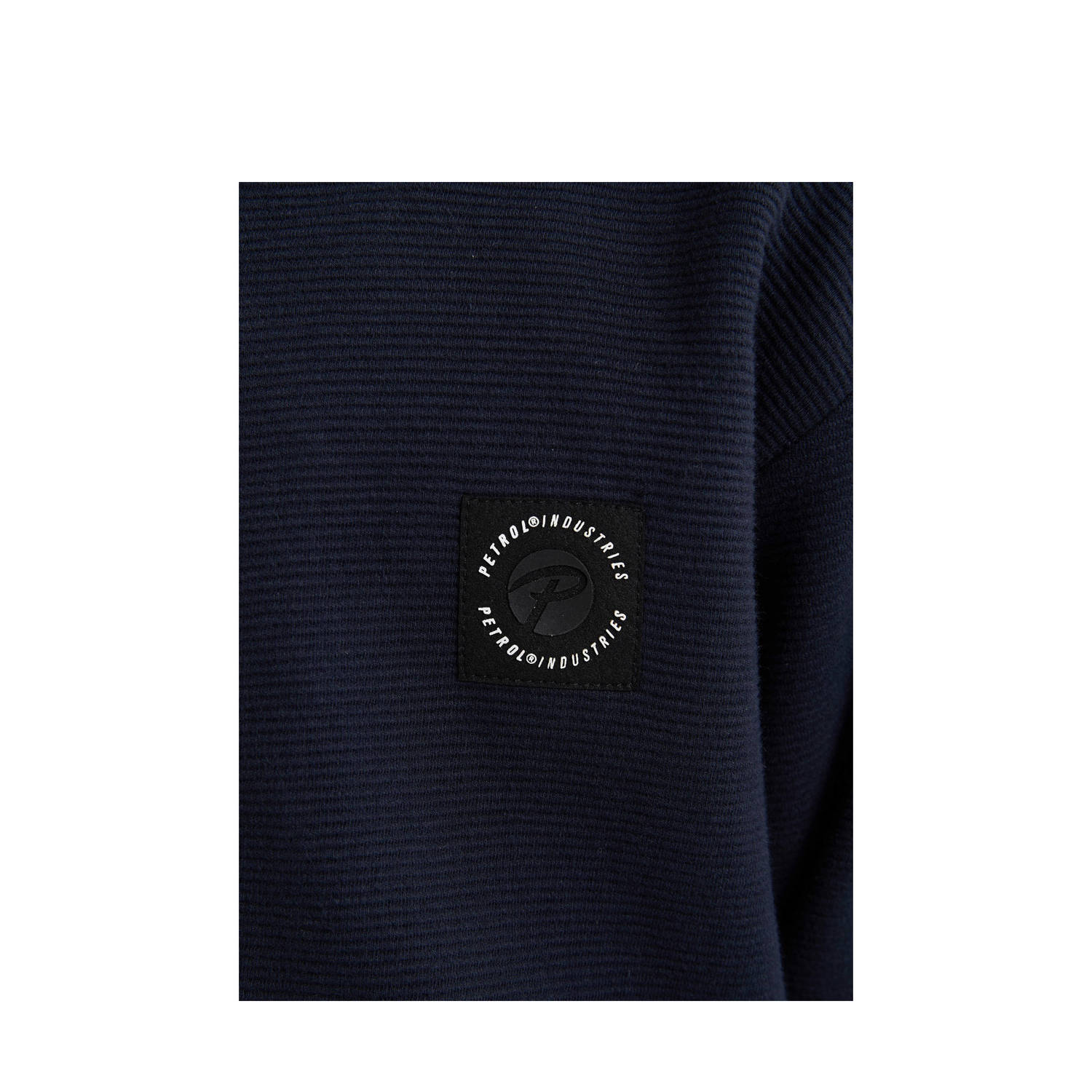 Petrol Industries sweatvest donkerblauw rib gebreid