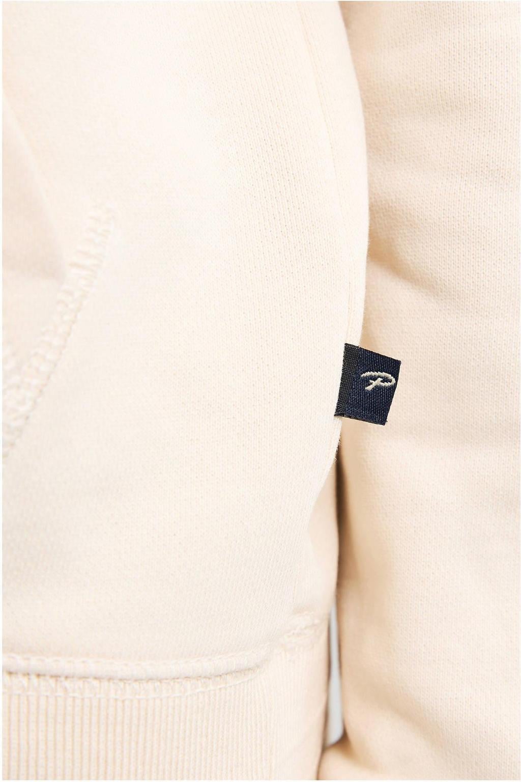 Beige jongens Petrol Industries hoodie van katoen met backprint, lange mouwen en capuchon