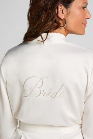 satijnen kimono Bridal wit