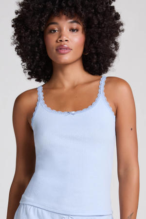 pyjamatop Pointelle lichtblauw