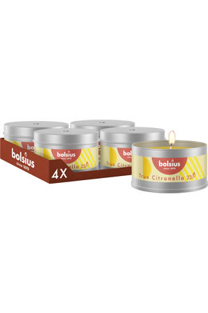 geurkaars in blik - Citronella (set van 4)