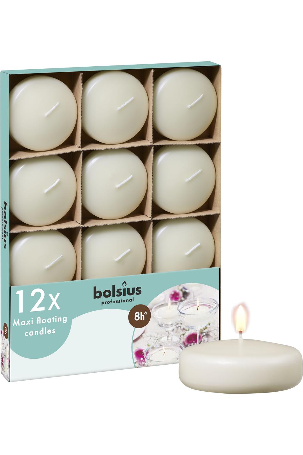 Bolsius drijfkaarsen Maxi (set van 12)