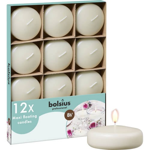 Bolsius drijfkaarsen Maxi (set van 12) afbeelding