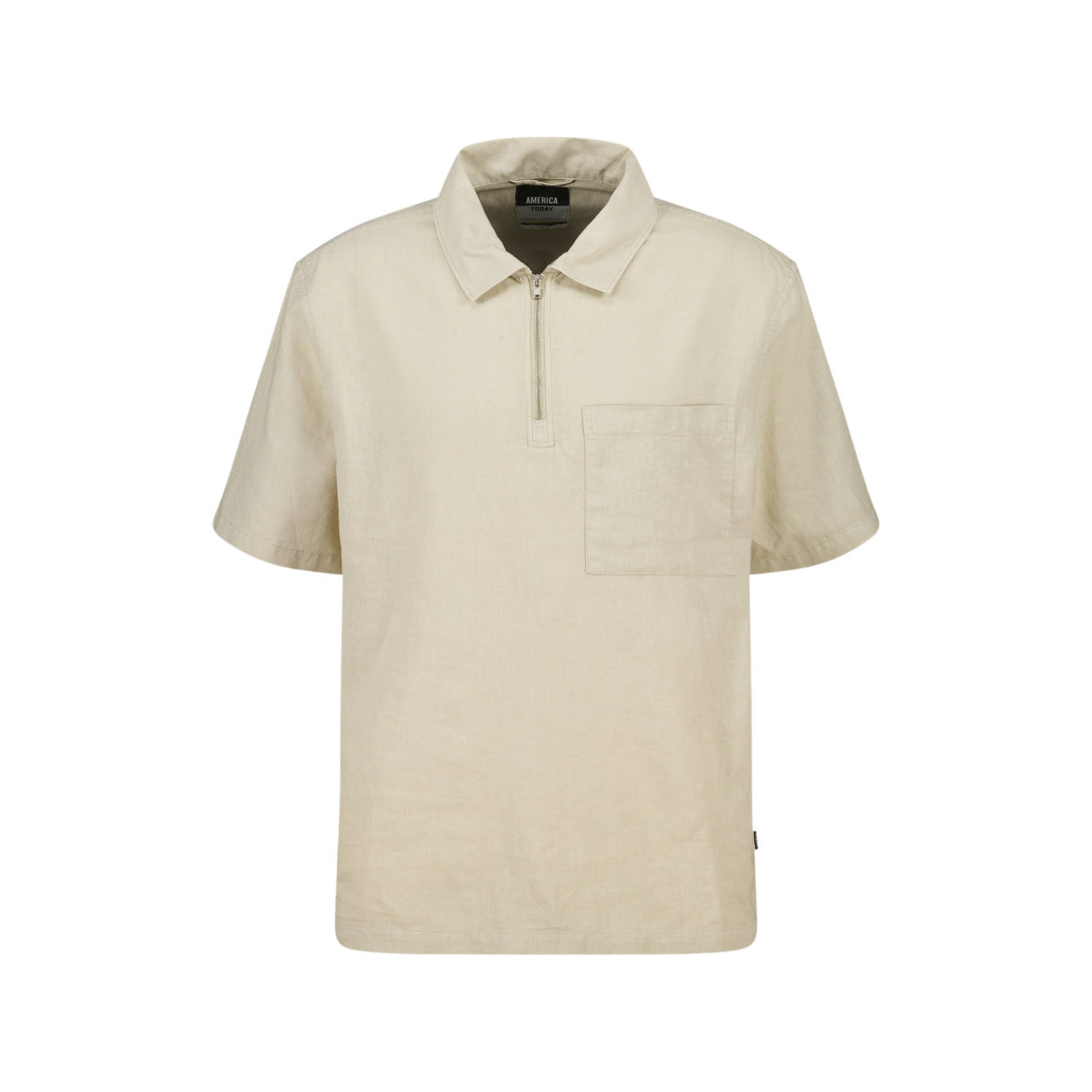 America Today linnen casual overhemd beige