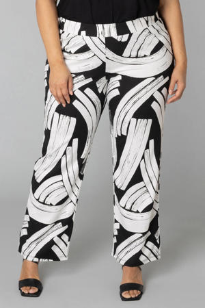 straight regular waist broek zwart