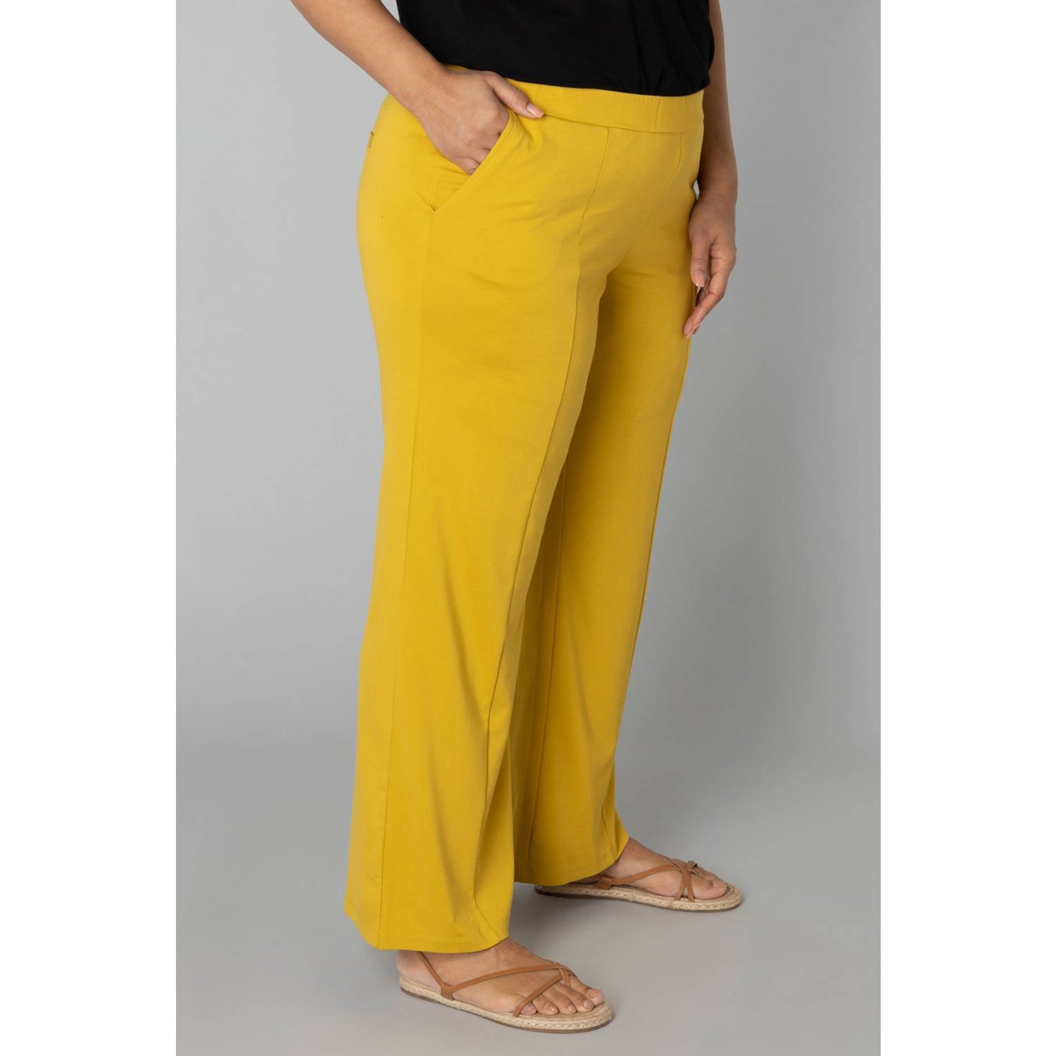 Colletta straight regular waist broek geel