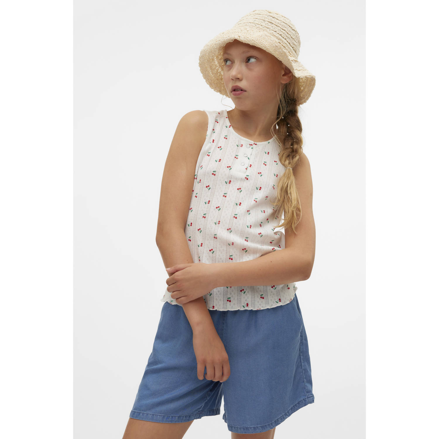 VERO MODA GIRL mouwloze top wit