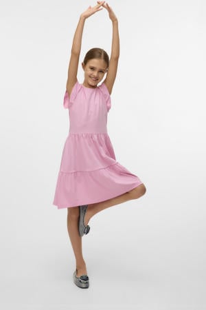 midi jurk roze
