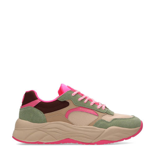 Scotch & Soda Celest chunky suède sneakers groen/roze afbeelding