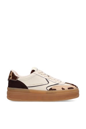 Minny leren sneakers wit/bruin