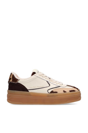 Minny leren sneakers wit/bruin
