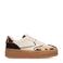 Scotch & Soda Minny leren sneakers wit/bruin
