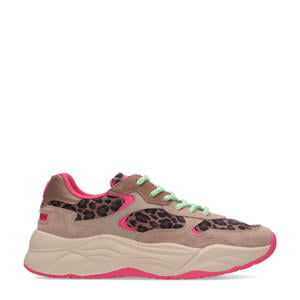 Celest chunky suède sneakers beige/panter./roze