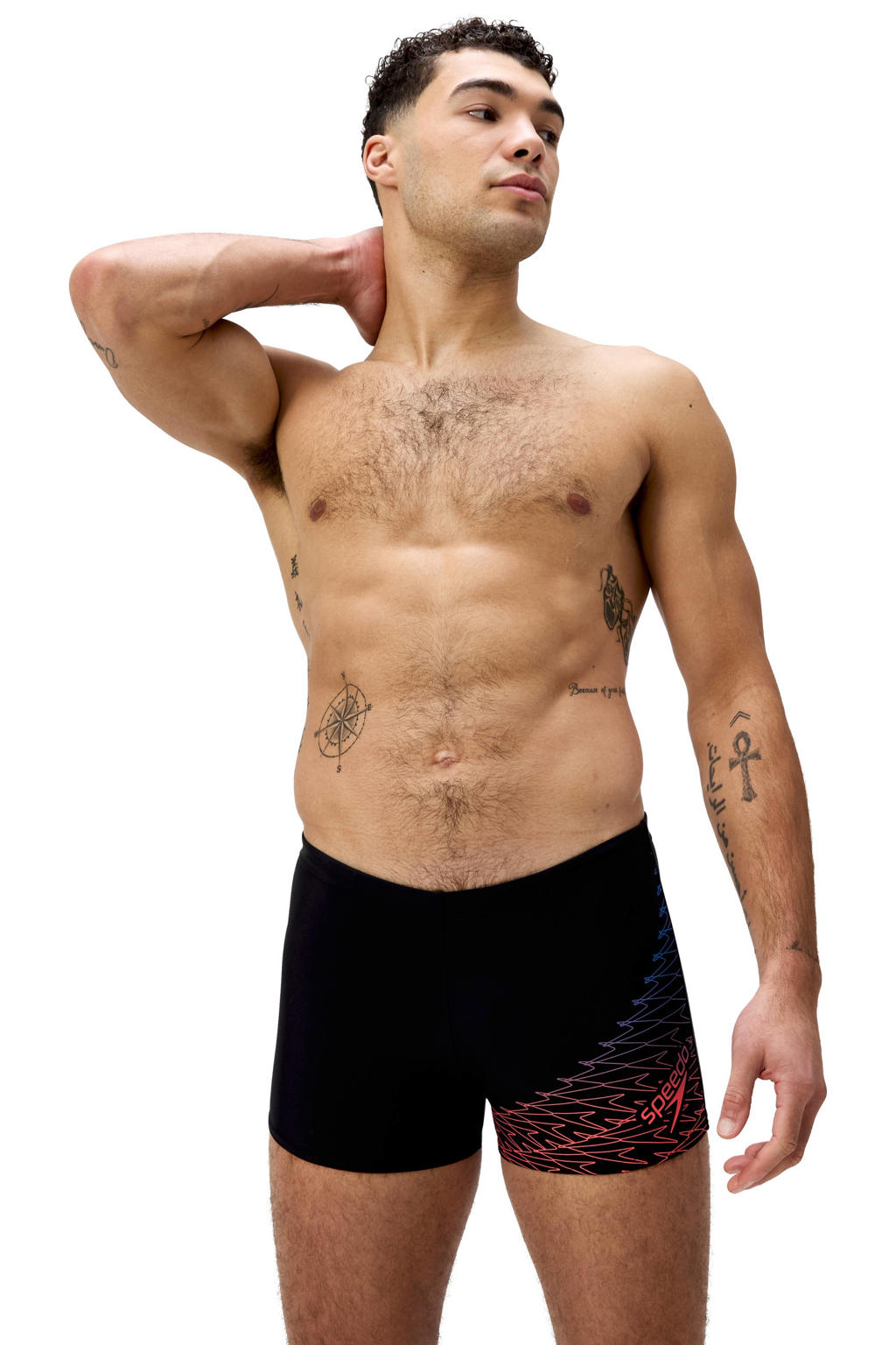 Speedo EnduraFlex zwemboxer Medley Logo zwart/oranje