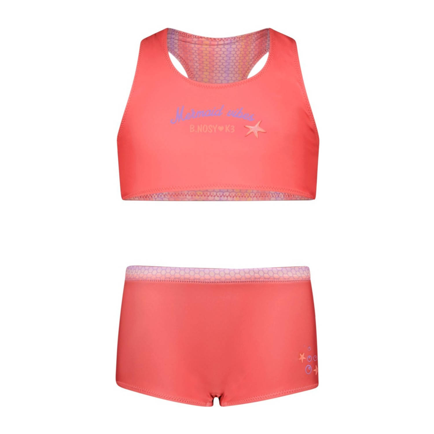 B.Nosy x K3 reversible crop bikini koraalroze lila