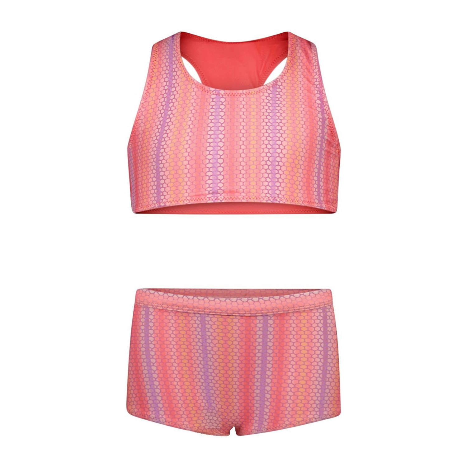 B.Nosy x K3 reversible crop bikini koraalroze lila