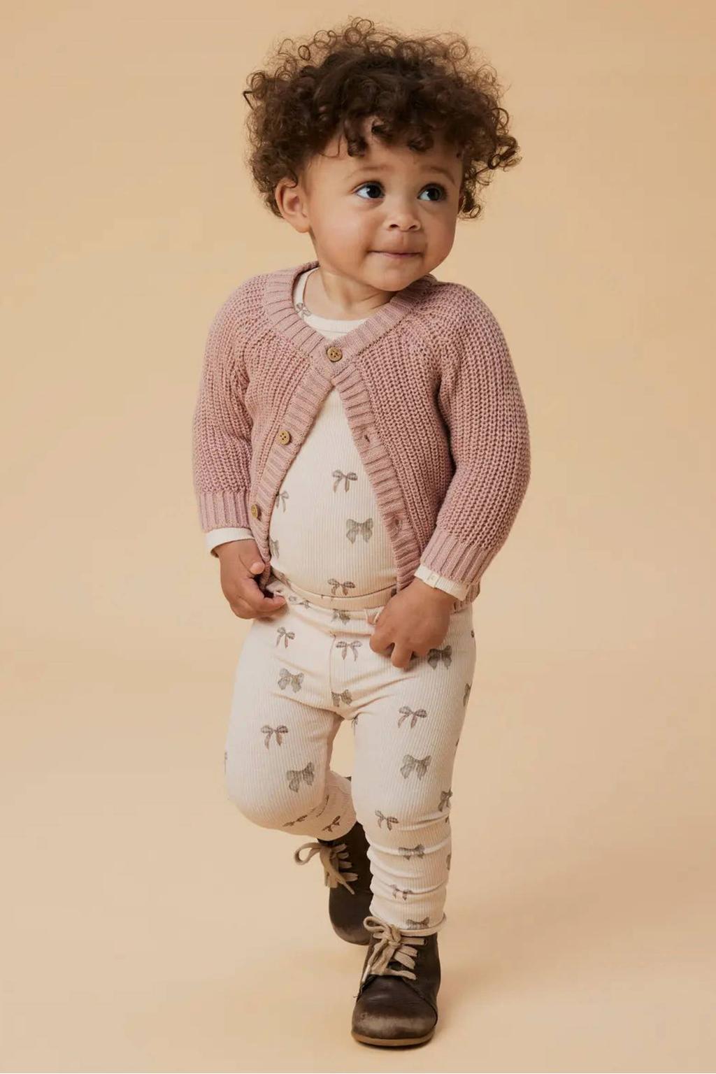LIL' ATELIER BABY romper met all over print zalmroze