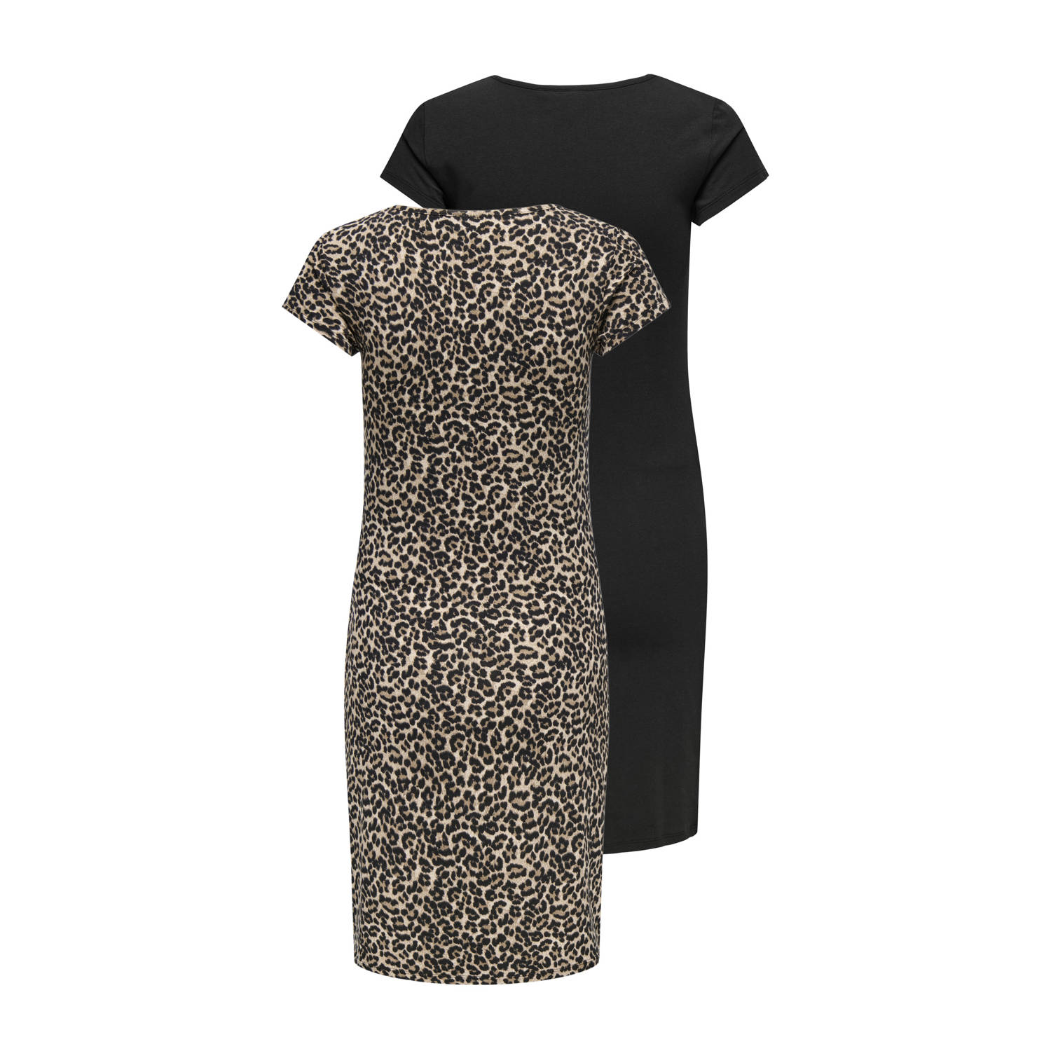 ONLY MATERNITY zwangerschapsjurk OLMLOVELY set van 2 bruin zwart