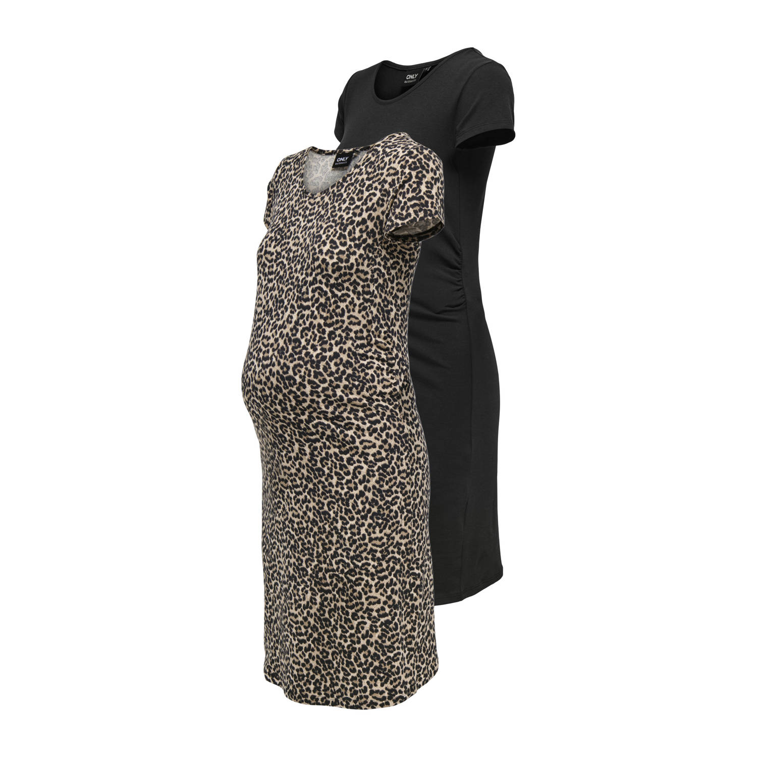 ONLY MATERNITY zwangerschapsjurk OLMLOVELY set van 2 bruin zwart