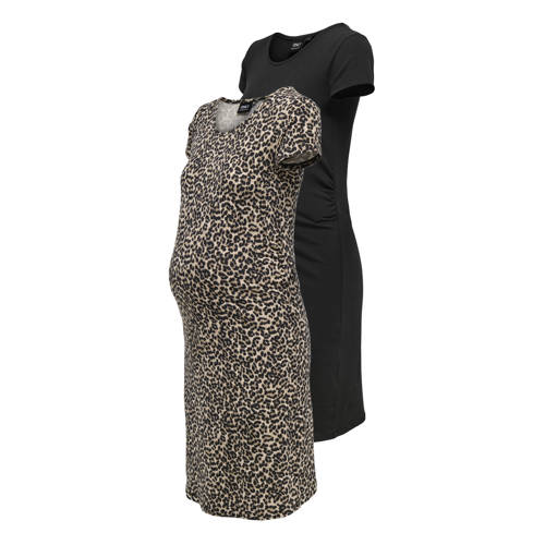 ONLY MATERNITY zwangerschapsjurk OLMLOVELY - set van 2 bruin/zwart afbeelding