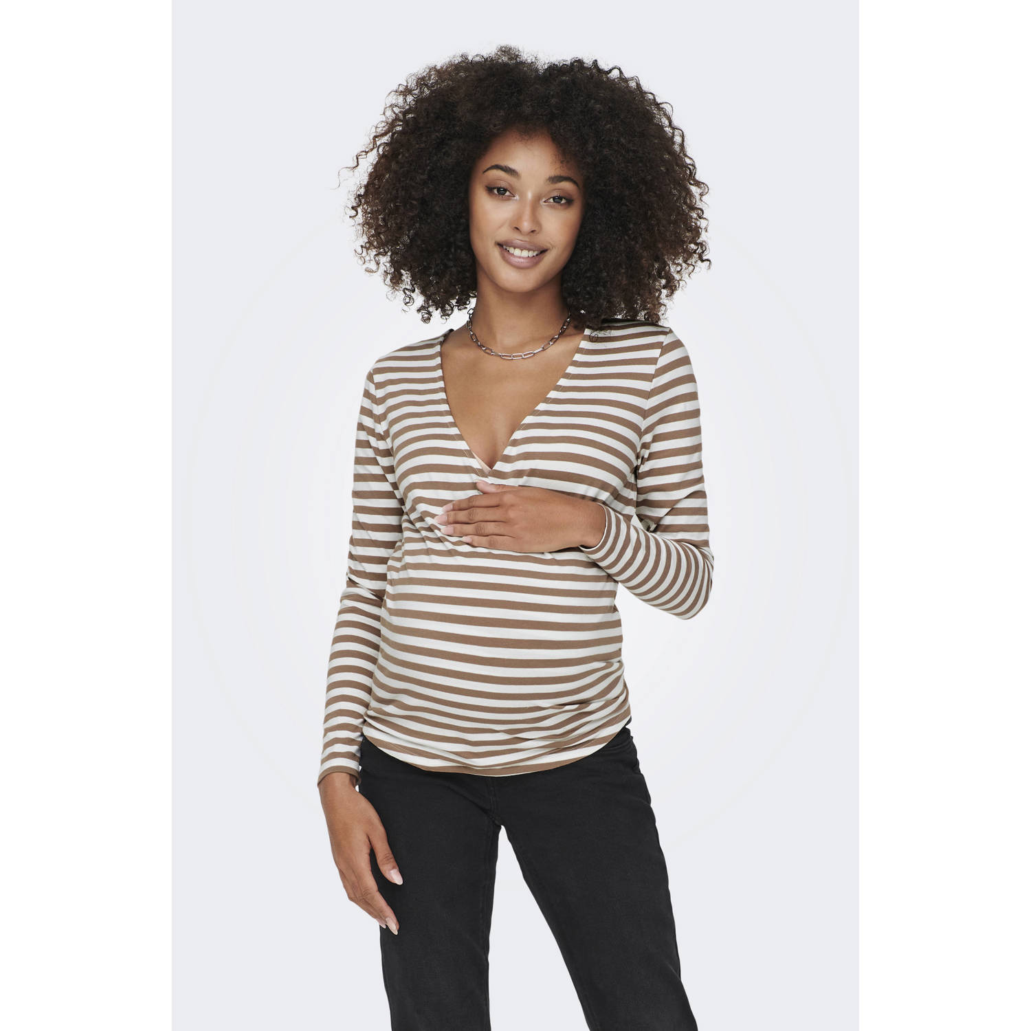ONLY MATERNITY zwangerschaps- en voedings overslagtop bruin