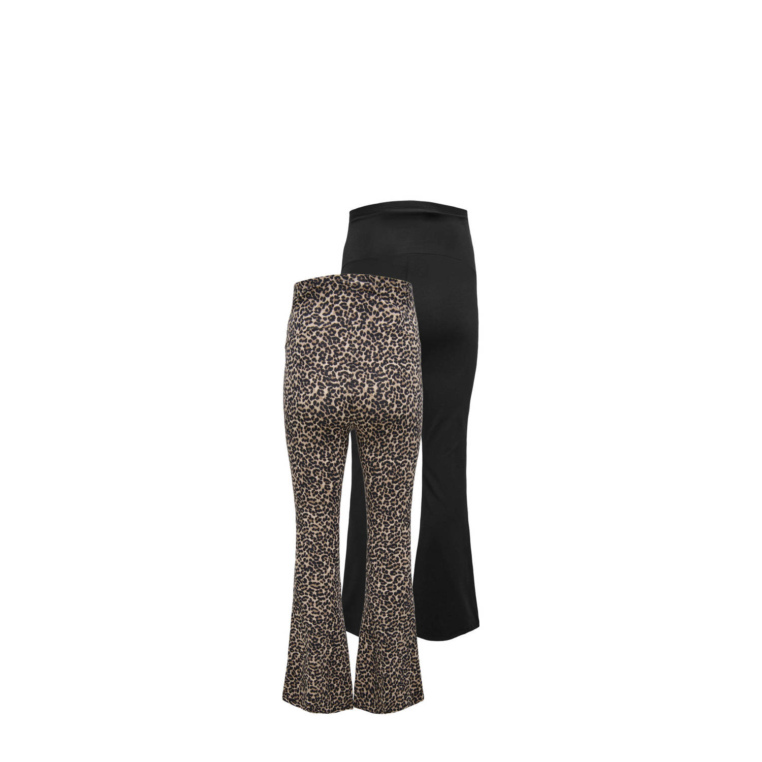 ONLY MATERNITY flared zwangerschapsbroek OLMLOVELY set van 2 bruin zwart