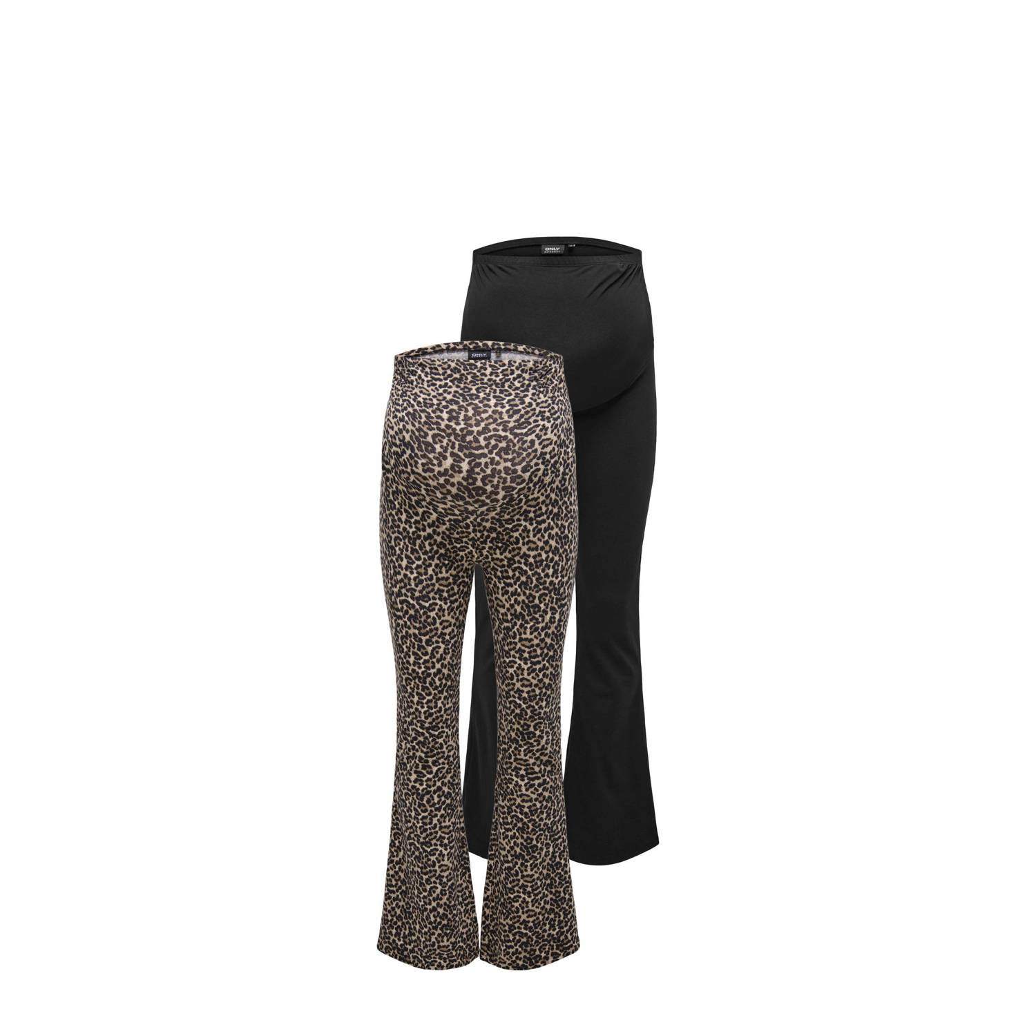 ONLY MATERNITY flared zwangerschapsbroek OLMLOVELY set van 2 bruin zwart