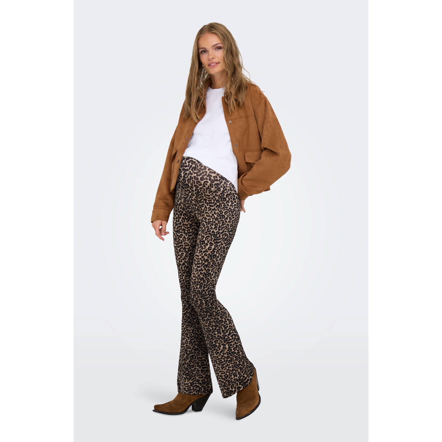 ONLY MATERNITY flared zwangerschapsbroek OLMLOVELY set van 2 bruin zwart