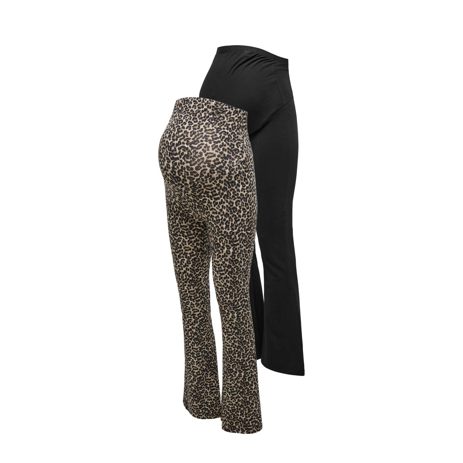 ONLY MATERNITY flared zwangerschapsbroek OLMLOVELY set van 2 bruin zwart