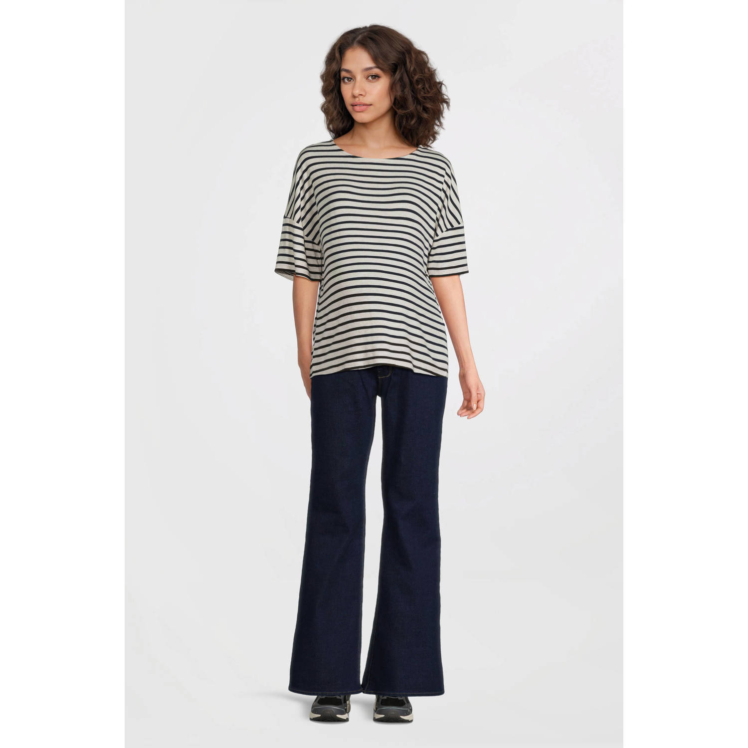 ONLY MATERNITY high waist zwangerschapskleding flared jeans dark blue denim