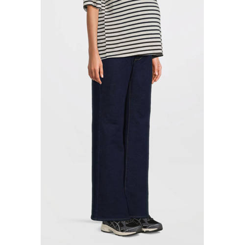 ONLY MATERNITY high waist zwangerschapskleding flared jeans dark blue denim afbeelding